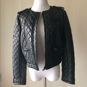 🔹Quilted Studded Leather Jacket 🔹